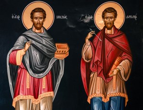 성 고스마와 성 다미아노_photo by Lawrence OP_in the Monastery of Varlaam in Meteoron_Greece.jpg